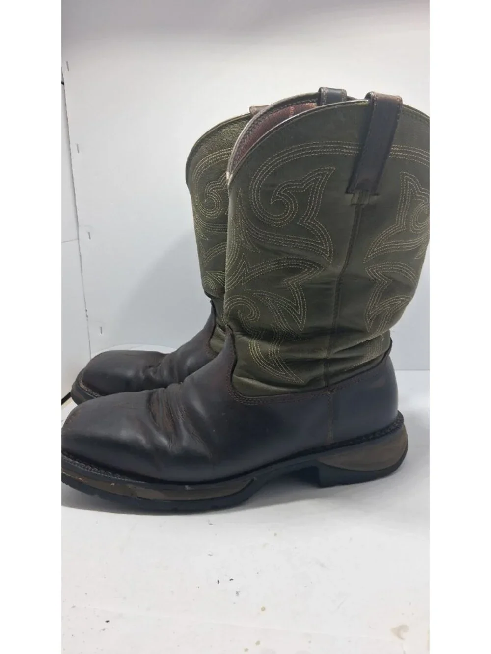 DURANGO DWDB038 Men's NEW Pull-on Western Work Boot Green US Size 11 W BX X